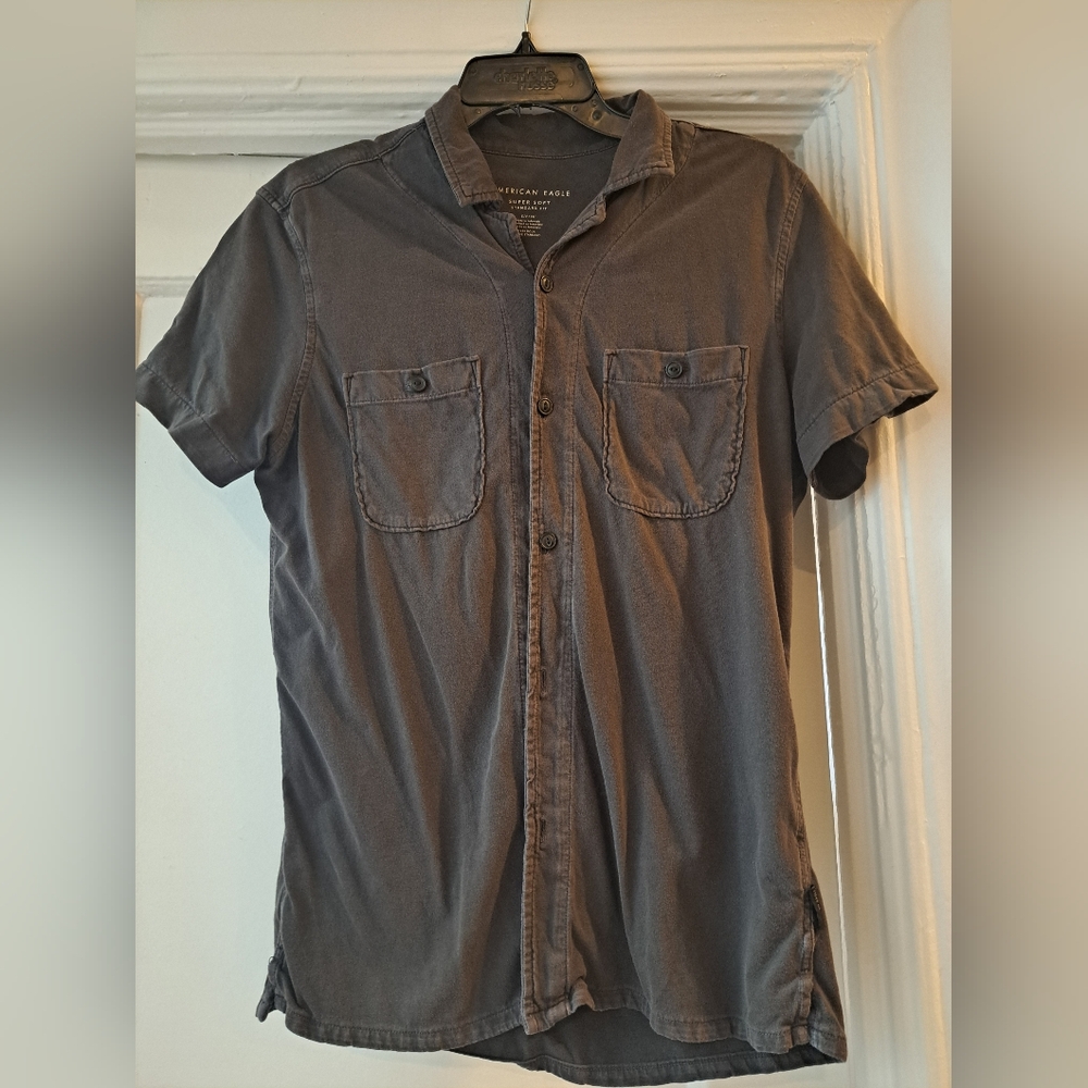 American Eagle Short Sleeve Button Down, Size Small